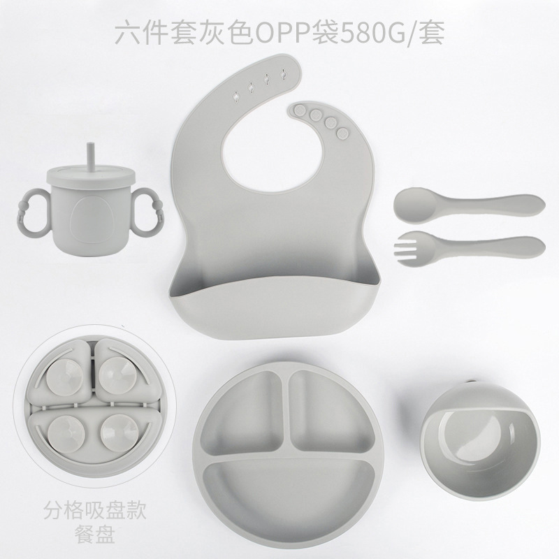 Placa de almuerzo de ventosa resistente a caídas de silicona de grado alimenticio Dumo Baby Juego de tazón Placa de almuerzo de silicona