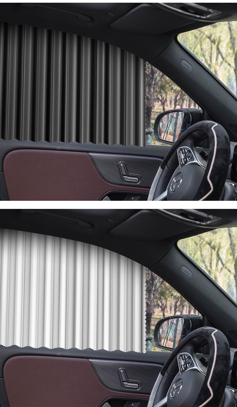 Car Window Sunshade Curtain, Magnetic Trackless Car Privacy Sunshade Curtain for Window Protection and Heat Insulation