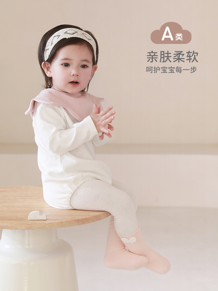 Calcetines para bebés primavera y otoño calcetines de algodón antibacterianos antiodorizantes sin hueso para bebés delgados de color sólido calcetines sueltos