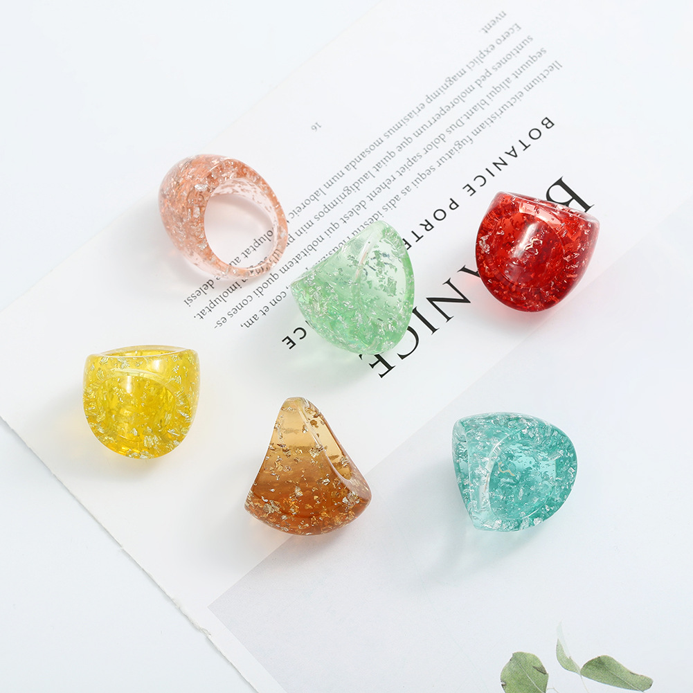 Fashion Geometric Resin Rings