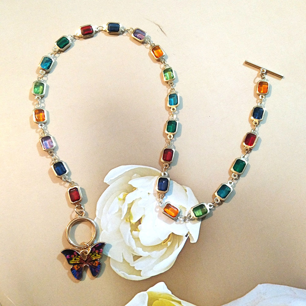 Fashion Butterfly Alloy Plating Rhinestones Womenu0027S Pendant Necklace 1 Piece