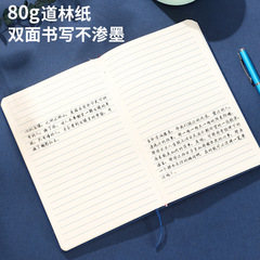 A5 Notebook Strap Notebook Work Leather-Faced Meeting Record Diary Simple College Student Notepad Wholesale