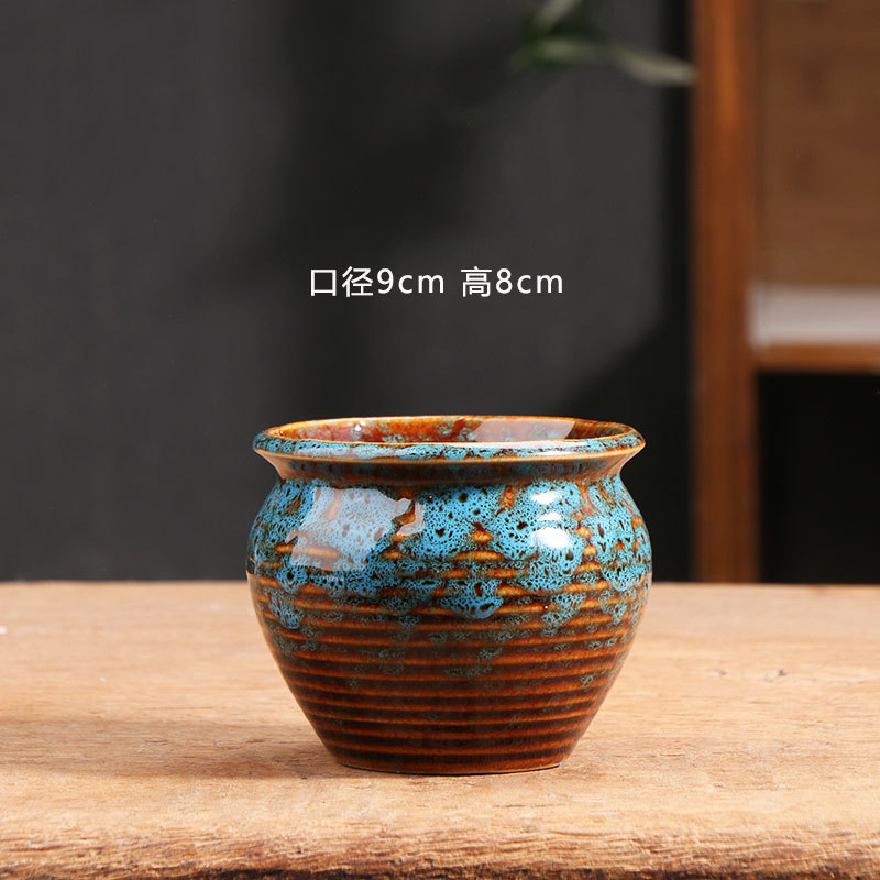 Maceta carnosa azul pavo real, precio especial de cerámica, terraza para el hogar, arcilla, cerámica pequeña, cerámica especial, liquidación al por mayor