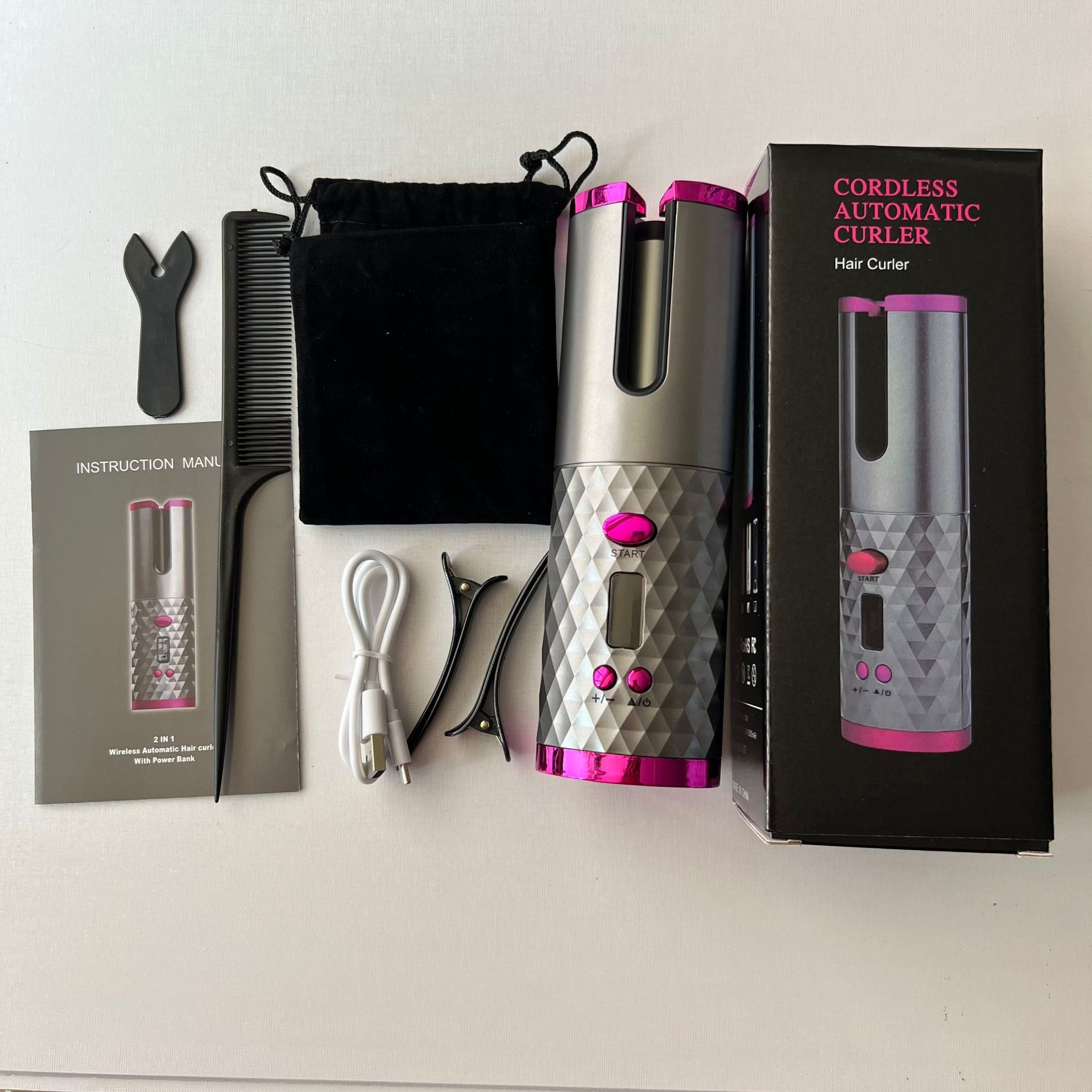 Rizador automático inalámbrico, carga USB, portátil, perezoso, uso doméstico, transfronterizo