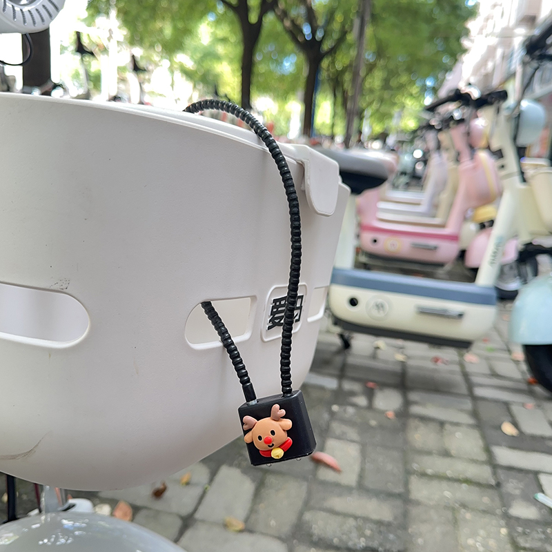 [Fang language] electric battery car basket lock aluminum alloy front basket car basket wire rope key lock anti-theft lock