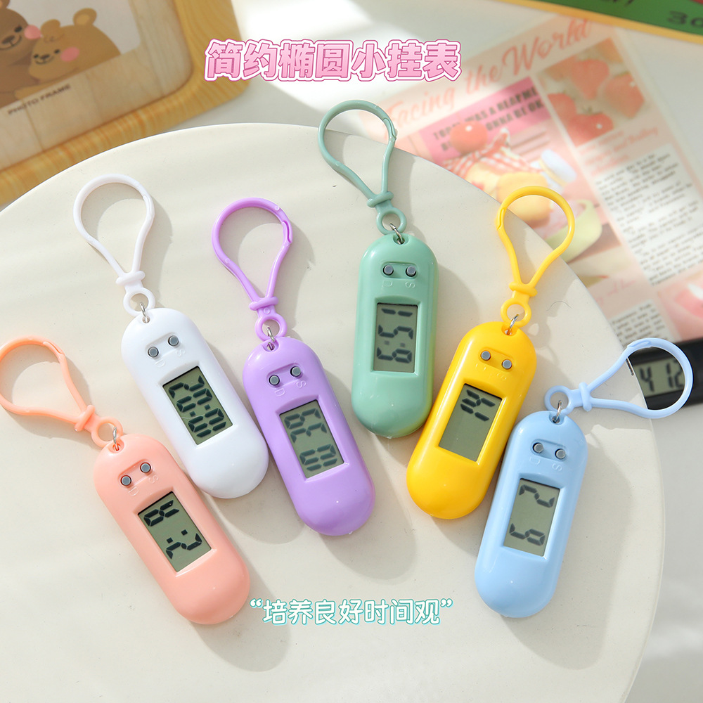 Candy-colored, stylish, and minimalist digital watch; portable and compact pocket watch; girly oval timer wholesale.