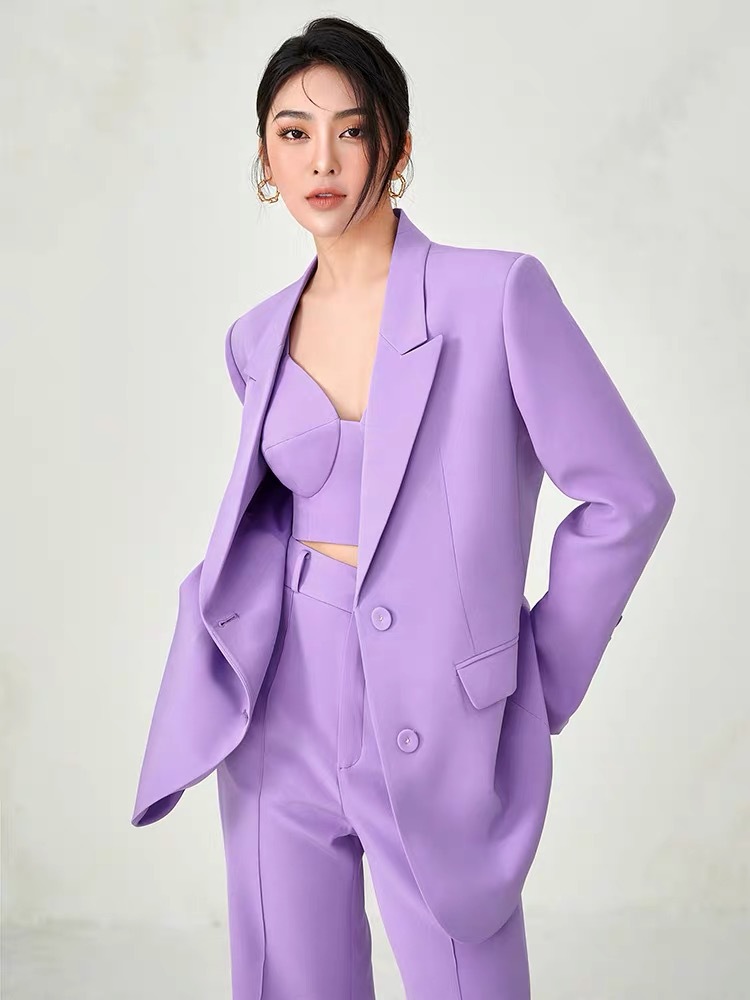 Women's Pant Suit Three Piece Set Professional Commuter Office Wear_voghion.com
