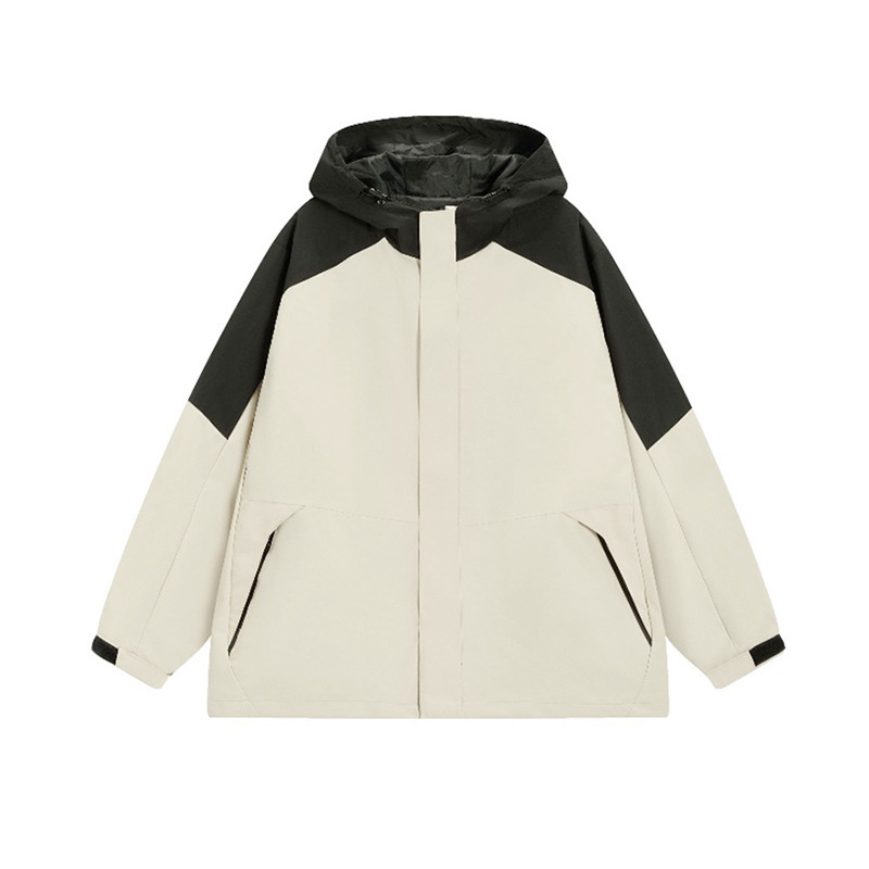 Custom Logo Softshell Jacket for Men, Autumn and Winter Waterproof Windproof Hooded Coat, Japanese Hong Kong Style Color-Blocking Jacket