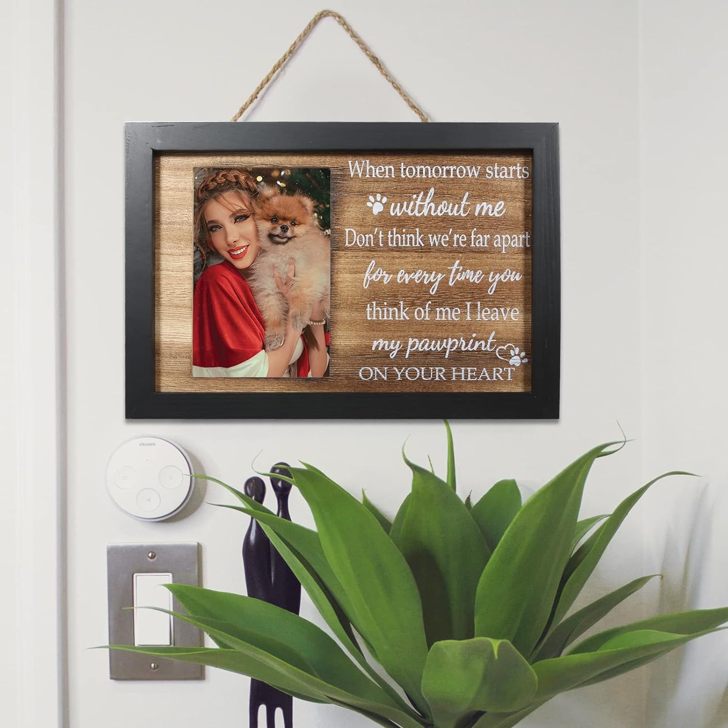 Marco DE FOTOS conmemorativo de mascotas de madera transfronterizo de Amazon