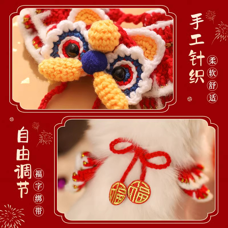 Ropa de gato Año Nuevo collar otoño invierno gatito Año Nuevo accesorios para perros bufandas para mascotas perros collar