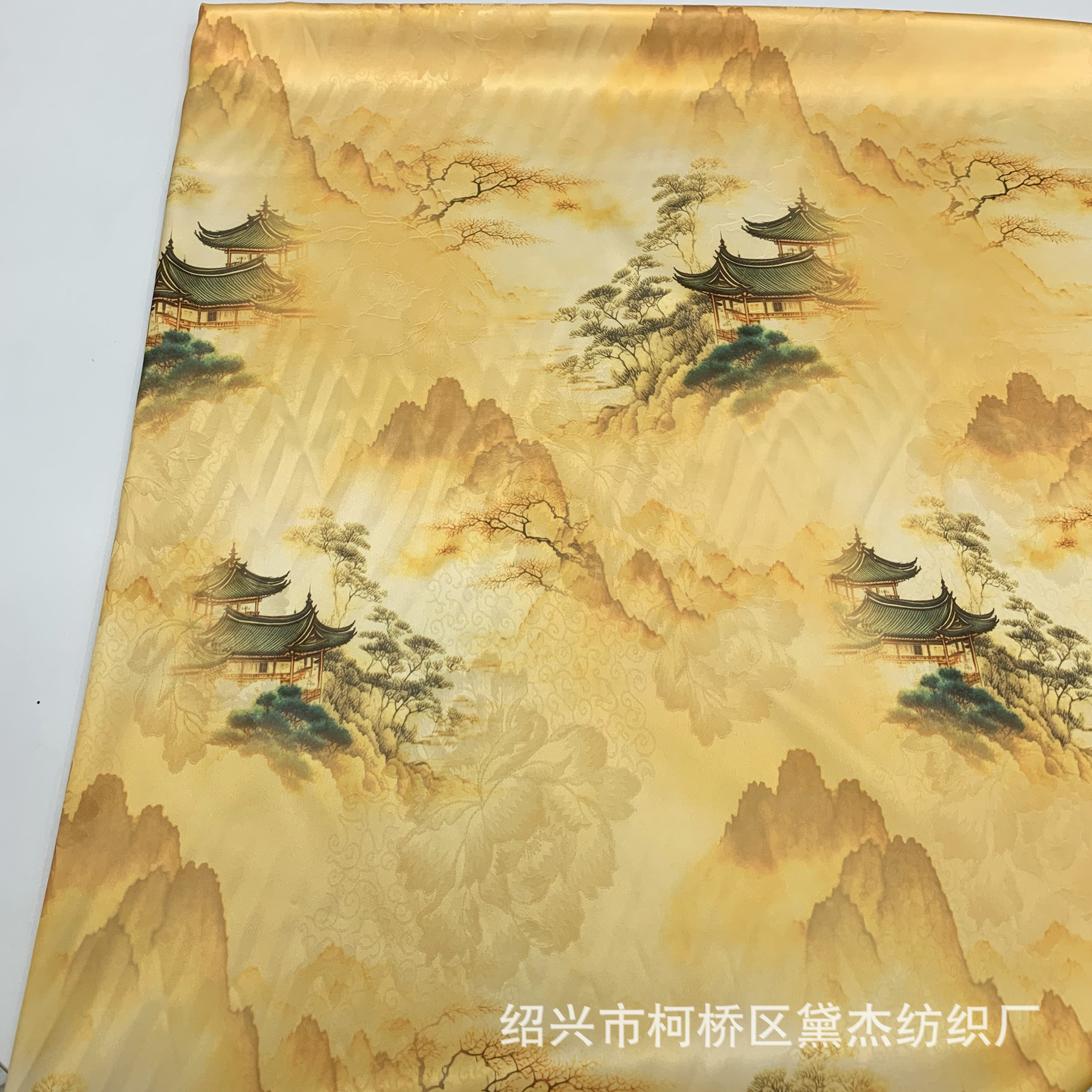Peonía jacquard satin pequeño Tang tela impresa nueva ropa infantil china vestido de té tela colgante