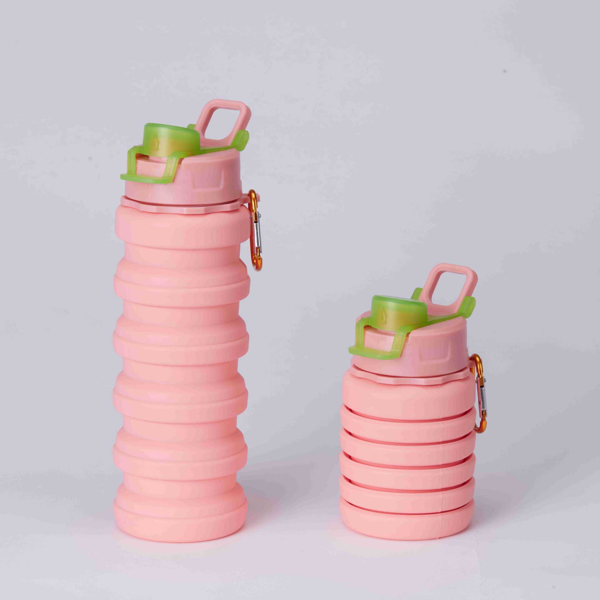 휴대용 실리콘 접이식 물병 500ml 등산 캠핑 운동용 물통
