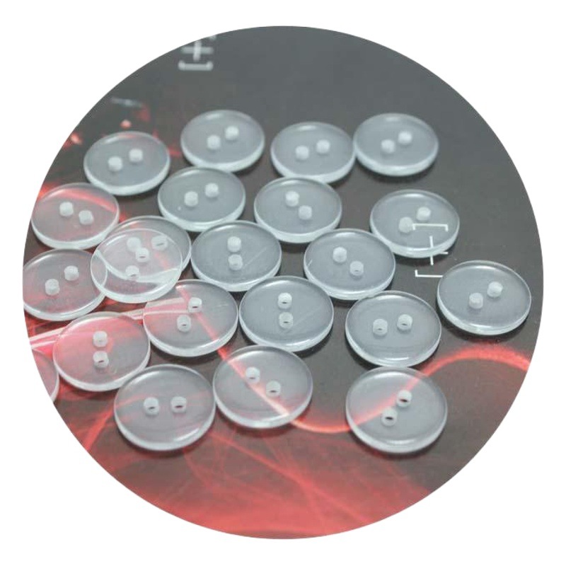 Resin buttons wholesale Two-eye transparent bread buttons suit pad buckle DIY garment accessories 7.5-25mm