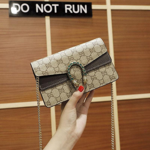 2024 New Dionysus Fashion Chain Bag Women's Genuine Leather Shoulder Crossbody Bag Simple and Versatile Snake Head Small Square Bag Trendy