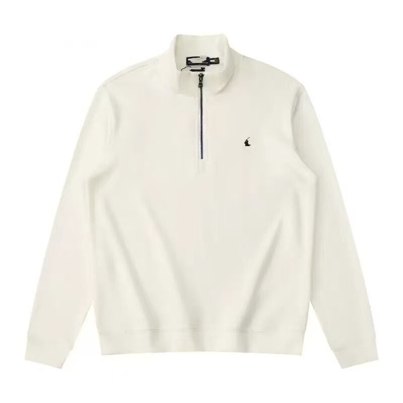 2025 Daily Work Clothing Half-High Zipper Stand Collar Knitted Sweatshirt Embroidered Pony Logo Versatile Casual Warm Casual Style