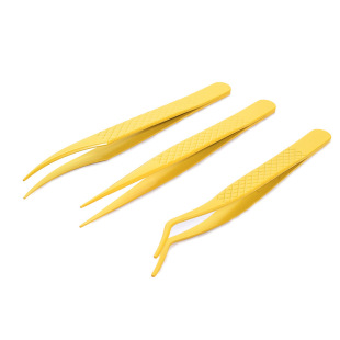 Mini Mesh Non-Slip Grafting Eyelash Tweezers Makeup Artist Special Gold Feather Clip Flowering Tweezers Novice Grafting Tweezers