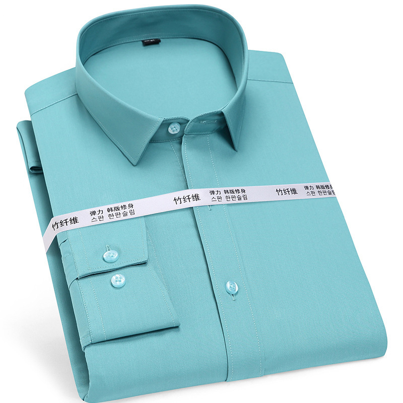 Jin Dun Bamboo Fiber Shirt Men's Long Sleeve Non-iron Business Dress Factory Direct Outfit Embroidered logo Professional Shirt Men