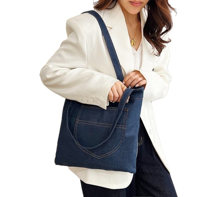Nueva bolsa de hombro de vaqueros, bolsa de compras de gran capacidad, bolsa de madre, bolsa de arte, bolsa de estudiantes, bolsa de clase simple para viajar.