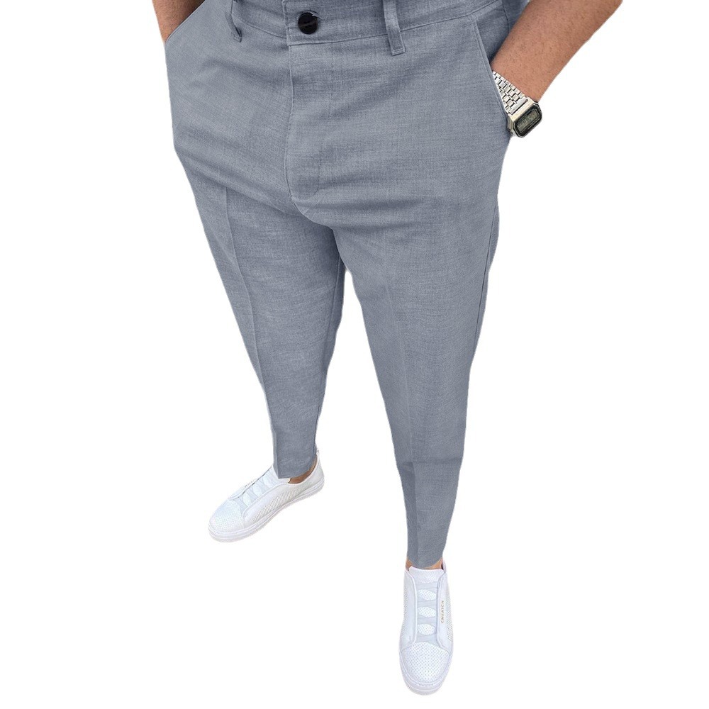 Transfronteriza nuevo Otoño e Invierno casual Mediados de cintura en stock pantalones de color sólido micro estiramiento pantalones casuales deseo AliExpress Venta caliente