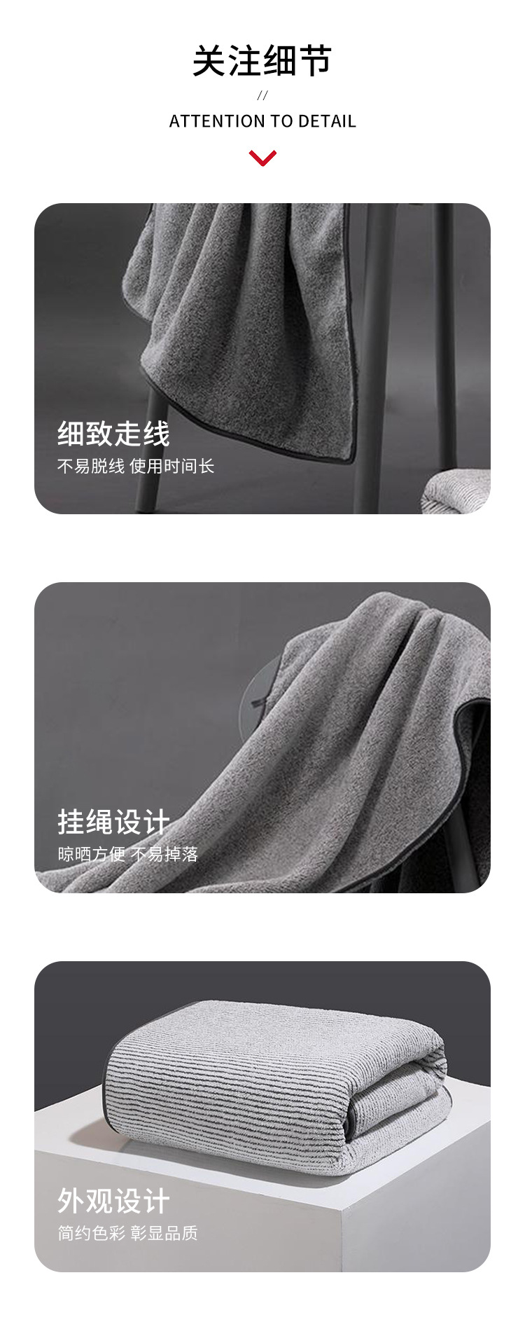 Bamboo Charcoal Fiber Cross-Border Set Soft Gray Quick-Dry Face Wash Cloth Adult Home Daily Use Towel Bath Towel