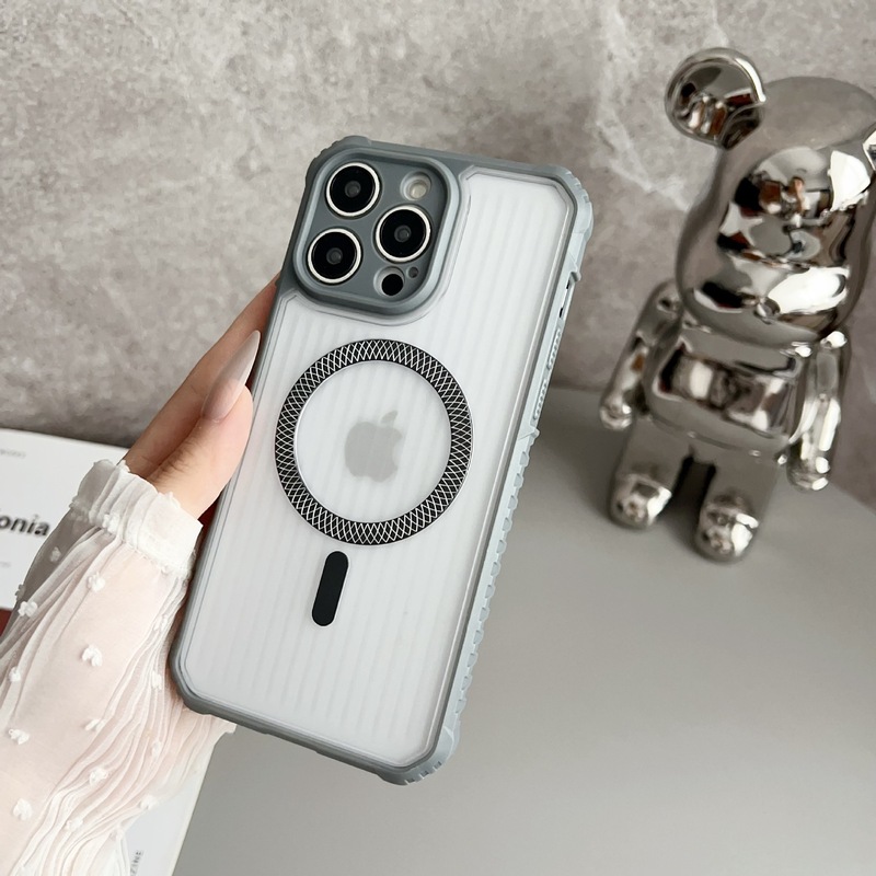瓦楞竖条适用iphone17Pro肤感磨砂手机壳苹果16磁吸12牙槽保护套|undefined