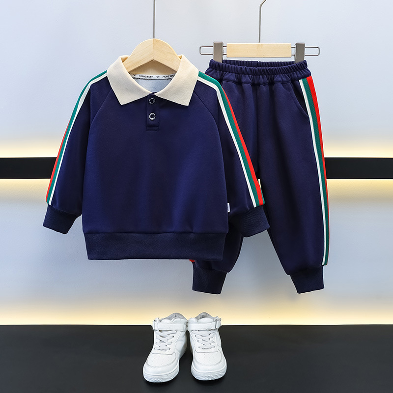 6466 ropa para niños traje de suéter para niños modelos de primavera y otoño 2025 nuevo estilo fresco y guapo ropa de otoño para bebés marca de moda deportiva para niños