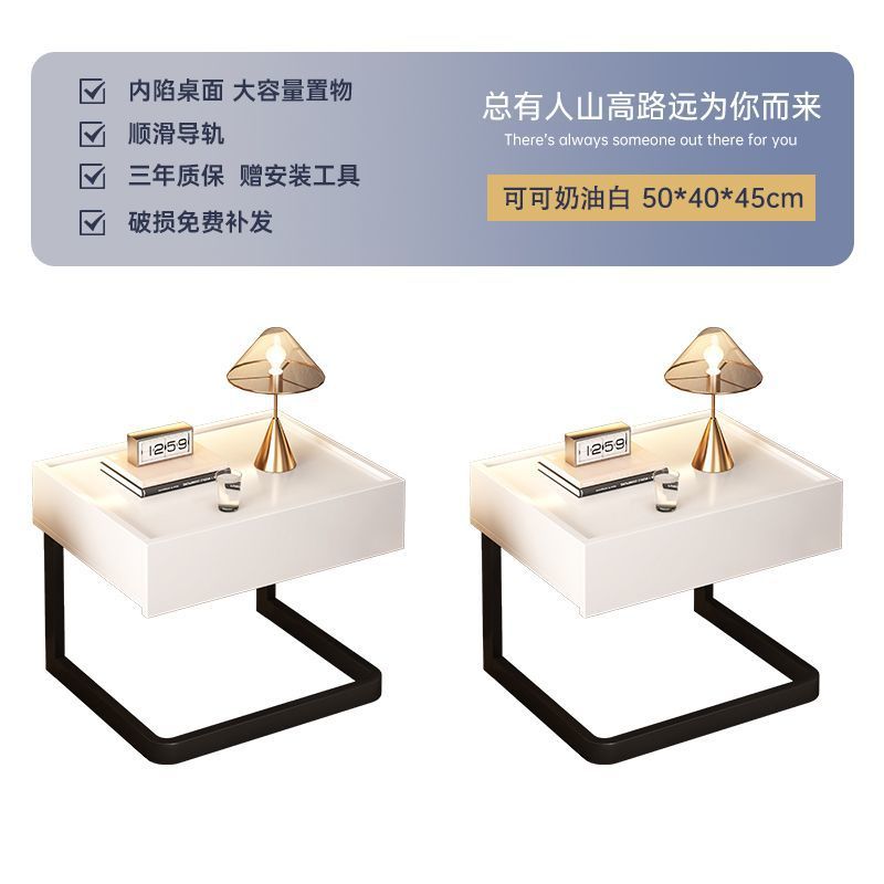 Taberna de cama flotante moderna simple lujosa alta sensación de dormitorio pequeño gabinete de almacenamiento junto a la cama pequeño gabinete creativo doméstico