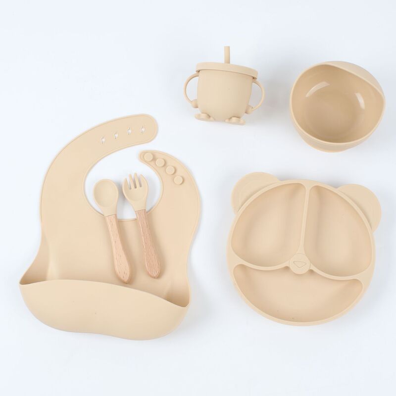 6点セット シリコンベビー食器 離乳食ボウル ベビー用品 子供用品 母子用品 サプライ ディナープレート|undefined