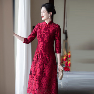 Mother Dress Wedding Dress Noble Young 2025 New Style Mother-in-law Wedding Dress Cheongsam Mother-in-law Spring and Summer