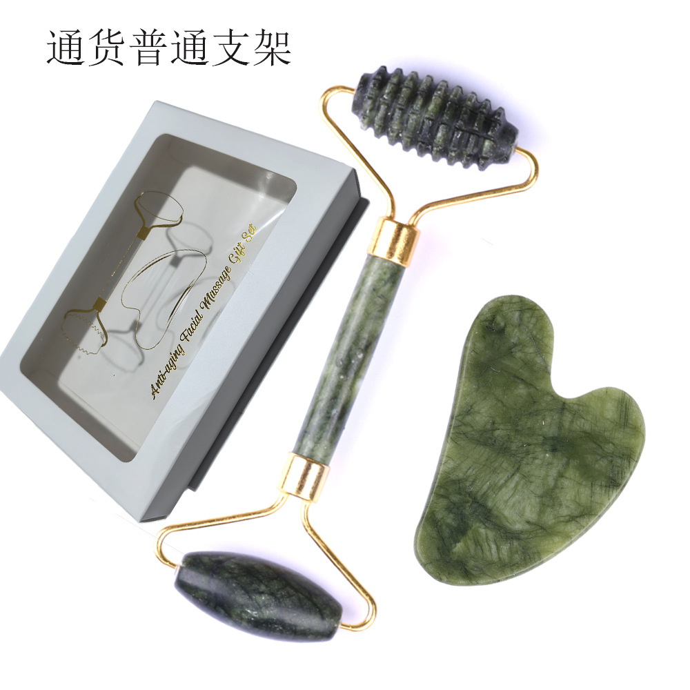 Rodillo masajeador de jade para rostro y cuerpo, palo de masaje para raspado de meridianos, fabricante transfronterizo de productos para el cuidado de la salud