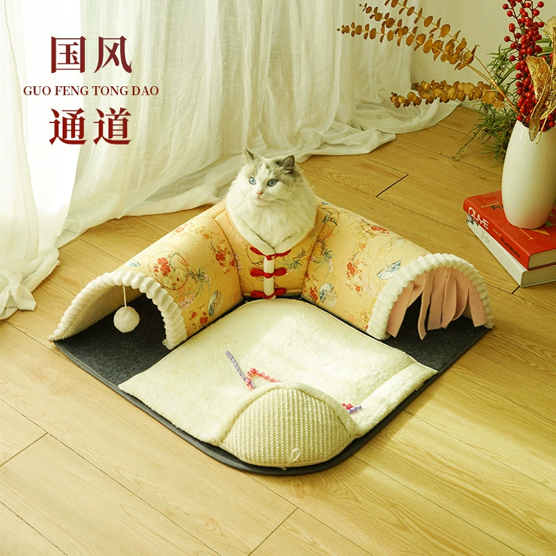 Джизай туннель для кошек в национальном стиле Four Seasons катящийся Дракон Amazon игрушка для кошек товары для кошек складной костюм Тан канал кошачье гнездо