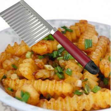 Multi-Función de cortador de verduras ondulado cortador de patata de acero inoxidable cortador de tira de patatas fritas cuchillo