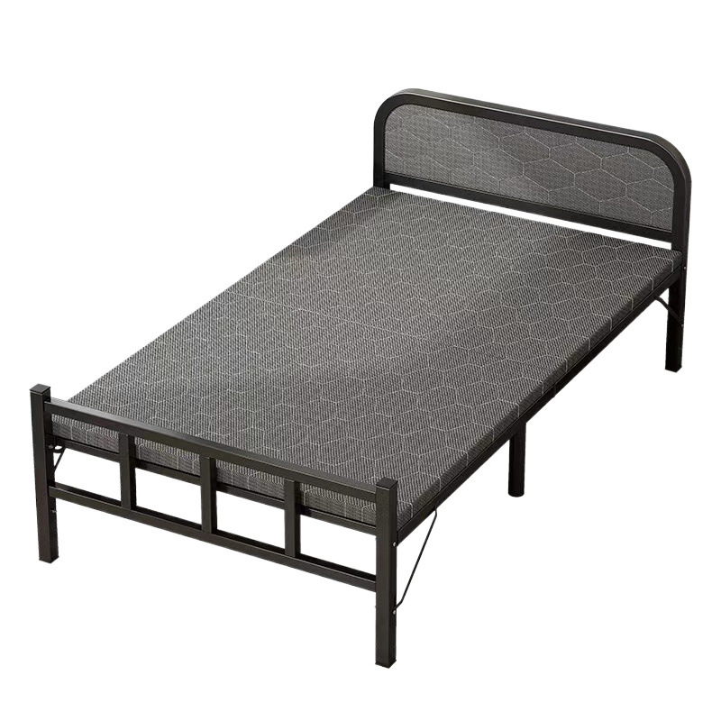 Cama plegable Cama individual Cama simple para el hogar para adultos Siesta de oficina artefacto Dormitorio pausa para el almuerzo Cama pequeña cama de hierro reforzada