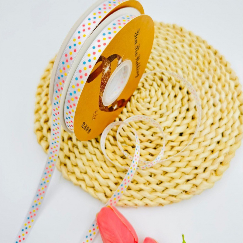 Hot color punto de impresión digital embalaje de cinta de color punto de color regalos de decoración de vacaciones accesorios de ropa onda punto cinta
