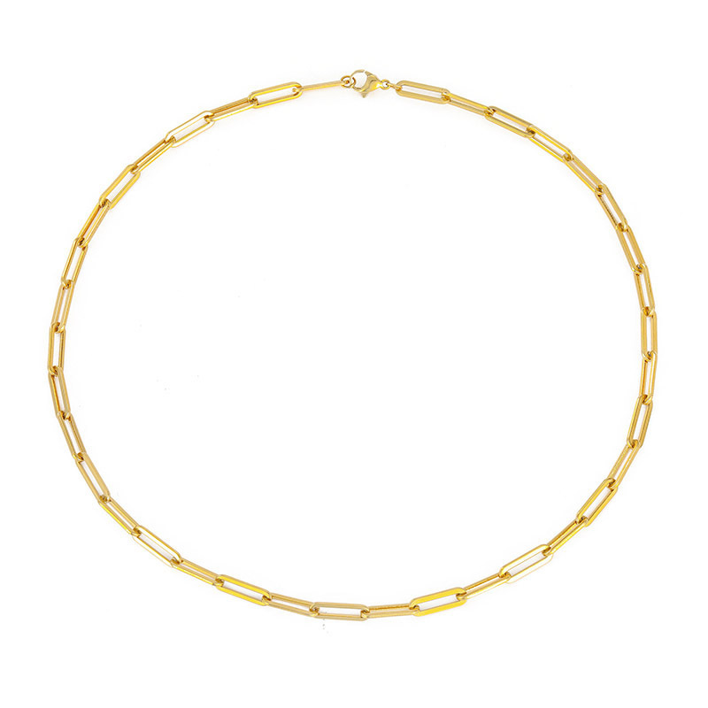 Collana con catenina a croce per uomo e donna in acciaio oro_voghion.com