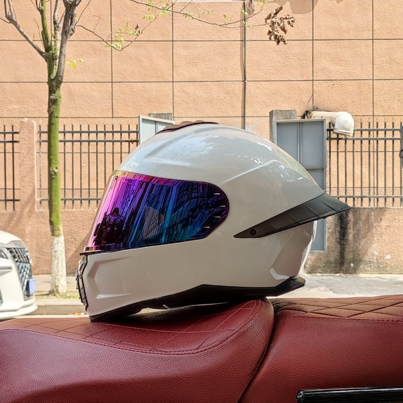 ORZ nuevo casco de motocicleta 3C casco completo de motocicleta para hombres y mujeres cuatro estaciones corriendo casco cola grande pareja Bluetooth