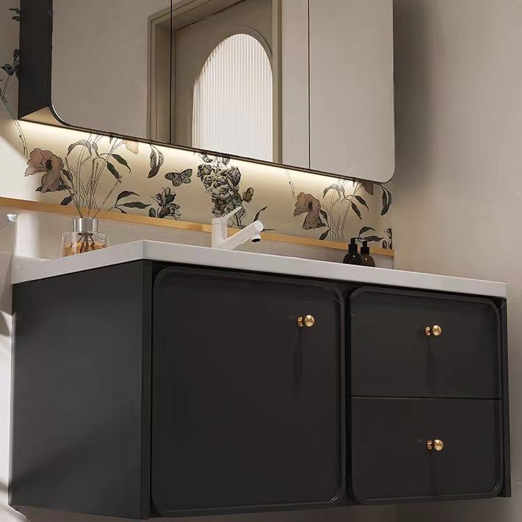 Gabinete de baño inteligente de roble americano y francés, lavabo moderno, lavabo, lavabo retro, lavabo, gabinete de baño