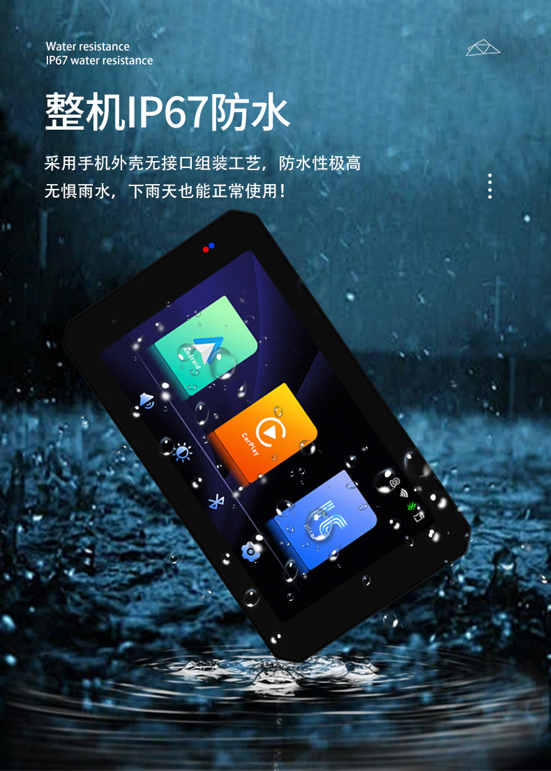 Cross-Border Hot-Selling Product 5inch Motorcycle Dashcam Wireless Carplay Phone Screen Mirroring Ultra-Thin Waterproof High-Brightness Screen