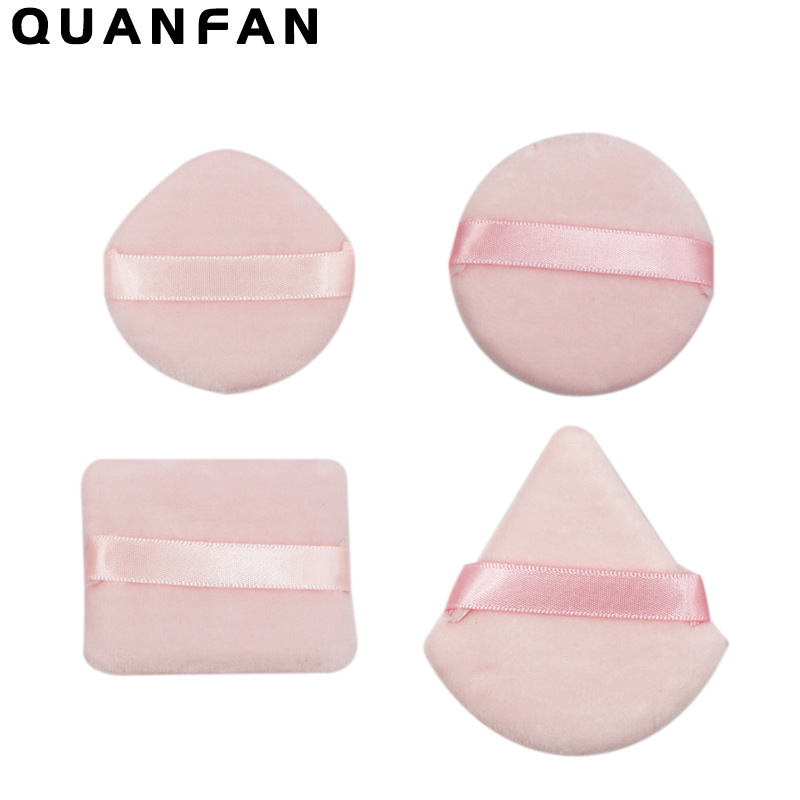 Suministro directo transfronterizo triángulo pequeño cuadrado redondo corazón melocotón polvo seco miel en polvo maquillaje multicolor material de pelo corto súper suave