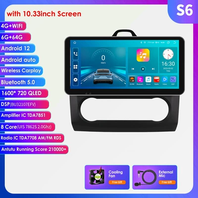 DVD Navigation Focus Android Large Screen - black-664g-wifi4g-lte-version-7862-carplay-eight-cores-1033inch-applicable-to-04-11-ford-focus-automatic-version