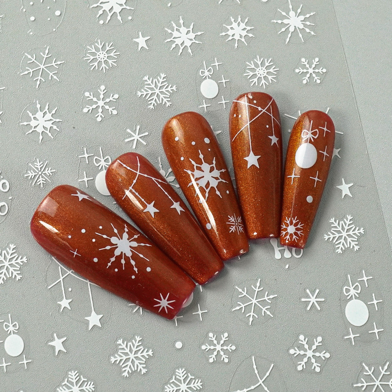 Redanco new 3D explosions ice and snow series snowflake nail stickers adhesive nail stickers wholesale DH-626