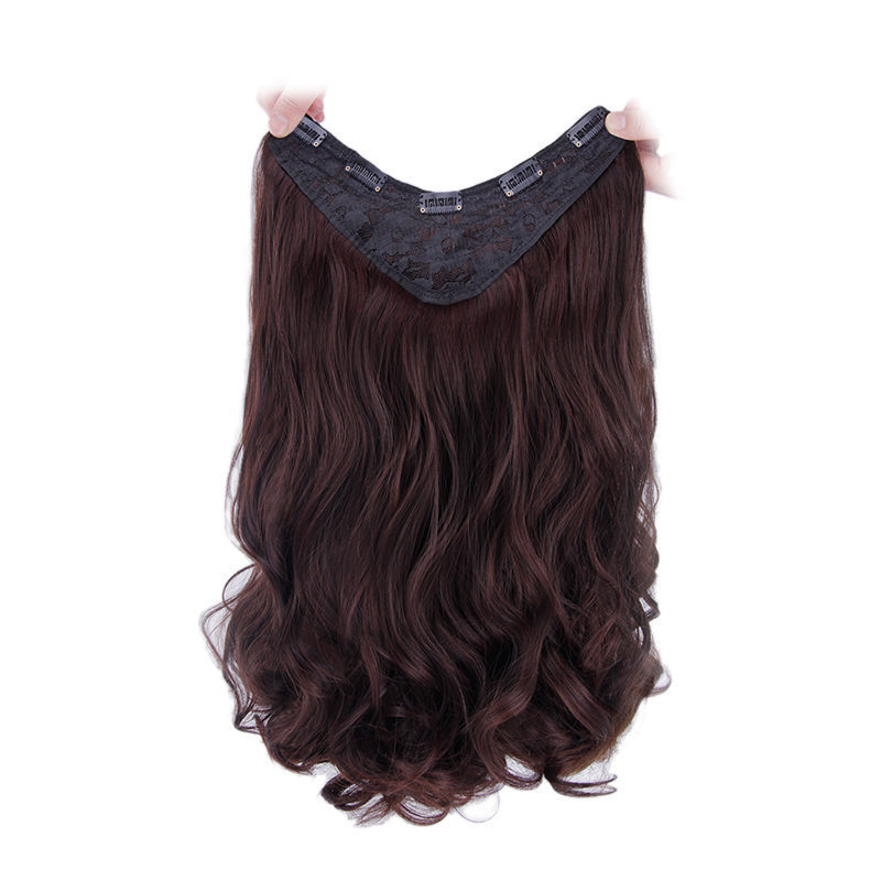 Peluca de las mujeres de una sola pieza de pelo largo y rizado en forma de U mejorada en forma de V invisible sin costuras larga Peluca de pelo recto pieza de ventas directas de fábrica
