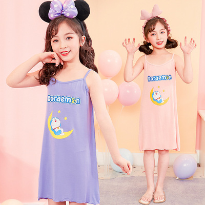 Doraemon Children's clothing girl Dress 21 summer new pattern girl Home Furnishings children Nightdress CUHK pajamas
