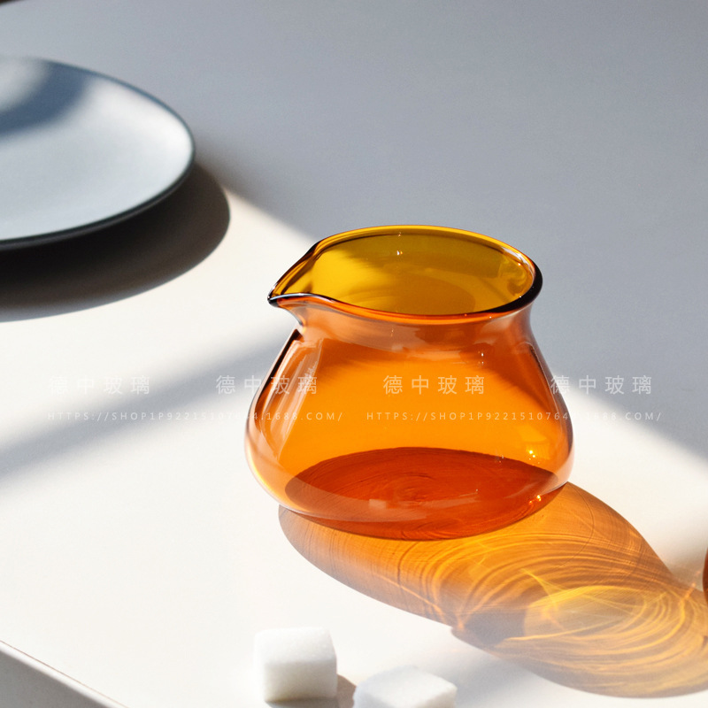 Round Belly Hand-Brewed Coffee Glass Sharing Pot Household Heat-Resistant Fair Cup Colorfulful High Borosilicate Raw Material Coffee Milk Cup