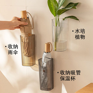 ♡ Hole-Free Wall-Mounted Umbrella Storage Box for Entry Door, Umbrella Holder for Water Collection, Multi-Functional Straw Box Storage Bucket