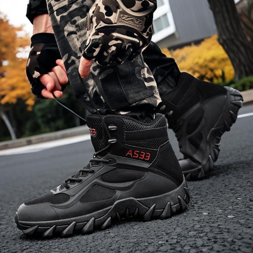 Amazon transfronterizo transpirable botas tácticas especiales al aire libre botas de trekking botas de entrenamiento resistentes al desgaste botas de combate botas militares hombres