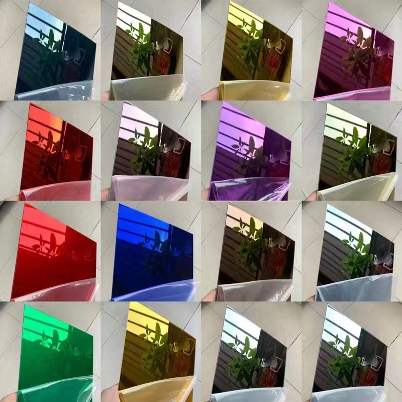 镜面亚克力板有机玻璃板金色银色镜面板pmma板激光雕刻切割加工