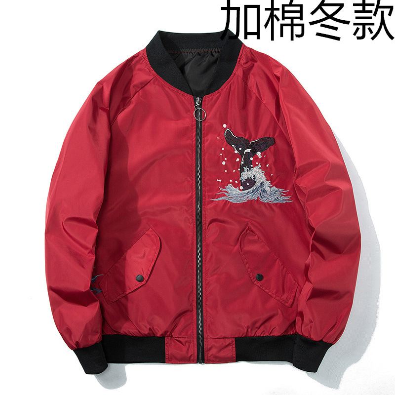 Primavera nuevos hombres chaqueta bordada japonesa retro moda marca béisbol uniforme chaqueta superior