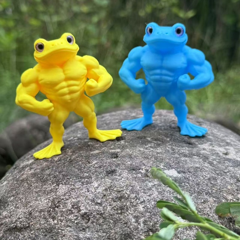 跨境爆款3d打印肌肉蛙桌面玩具摆件健美蛙手办bodybuilding frog|undefined