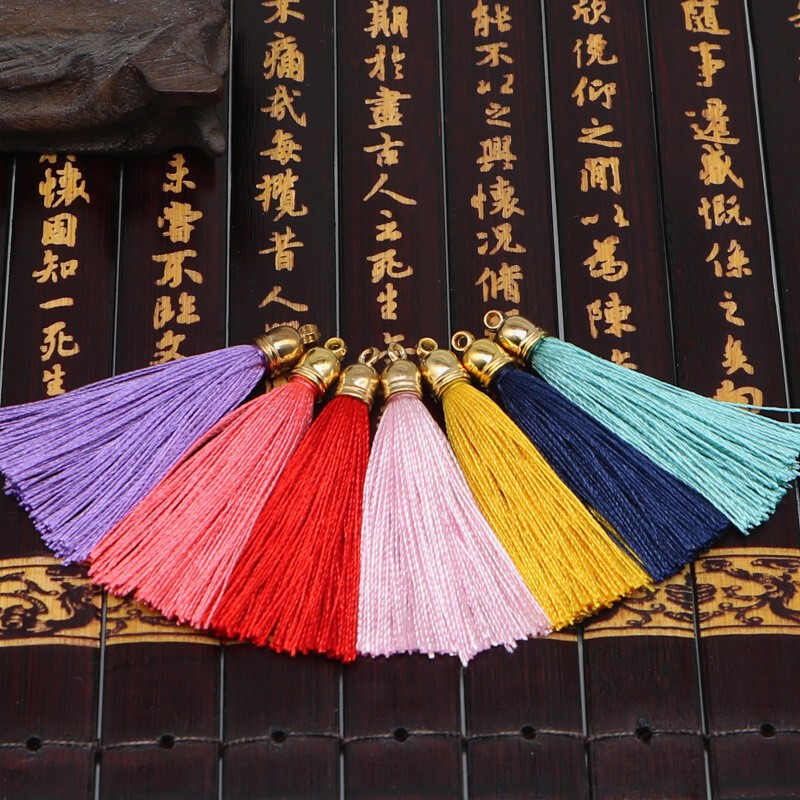 Colorful Bell Polyester Tassel 5cm Bag Keychain Pendant Clothing Accessories Vertical Tassel Ready Stock